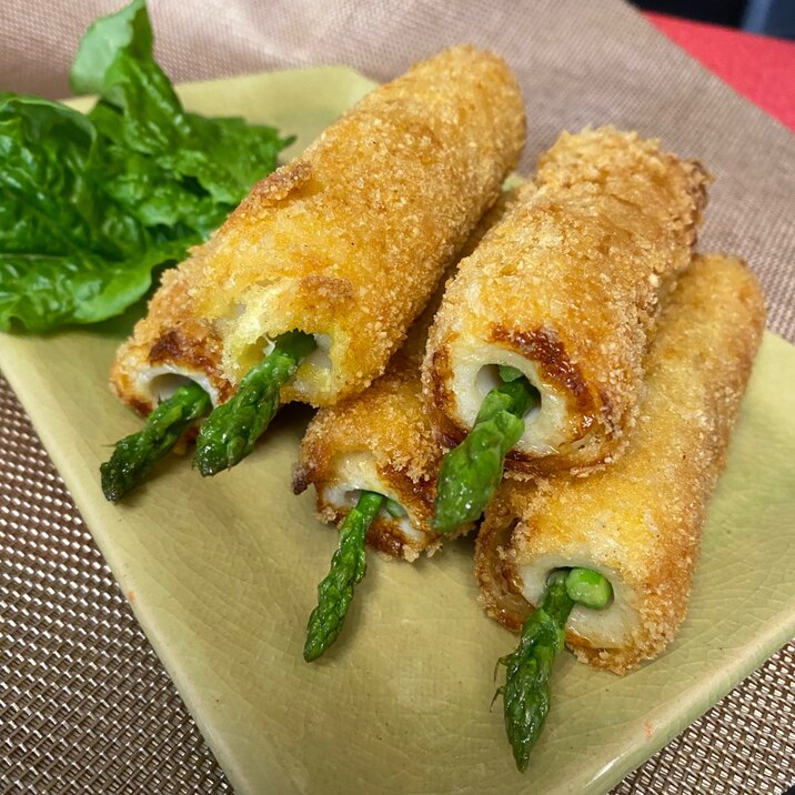 アスパラ入り竹輪で❣️揚げ焼きコロッケ